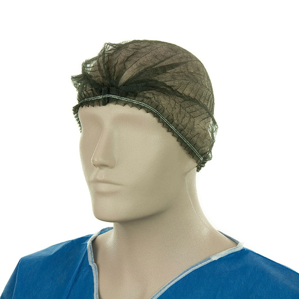 Bastion Disposable Crimped Hat Black 21" | 100/Pack