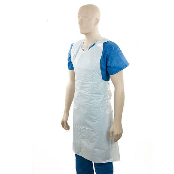 Bastion Disposable Heavy Duty Aprons Tear Off White 50/Pack