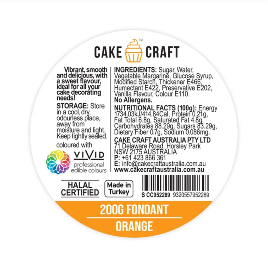 Cake Craft Fondant Orange 200g | BB 10/26