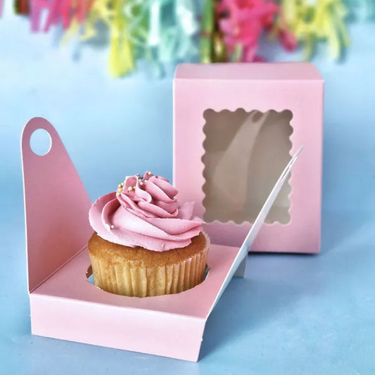 Cake Craft 1 Hole Cupcake Box Pink | Each