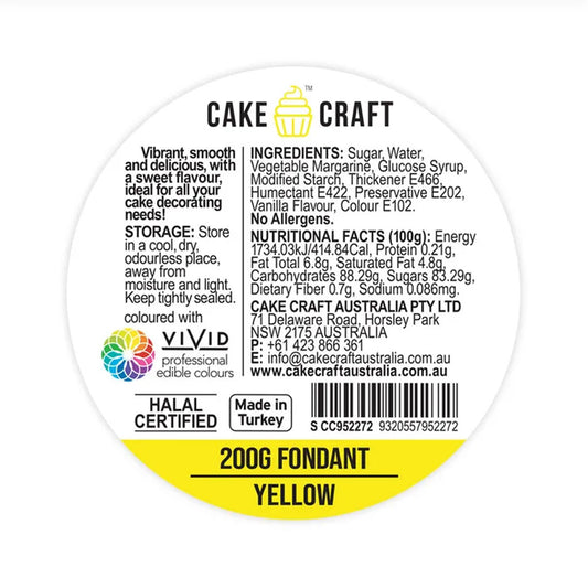 Cake Craft Fondant Yellow 200g