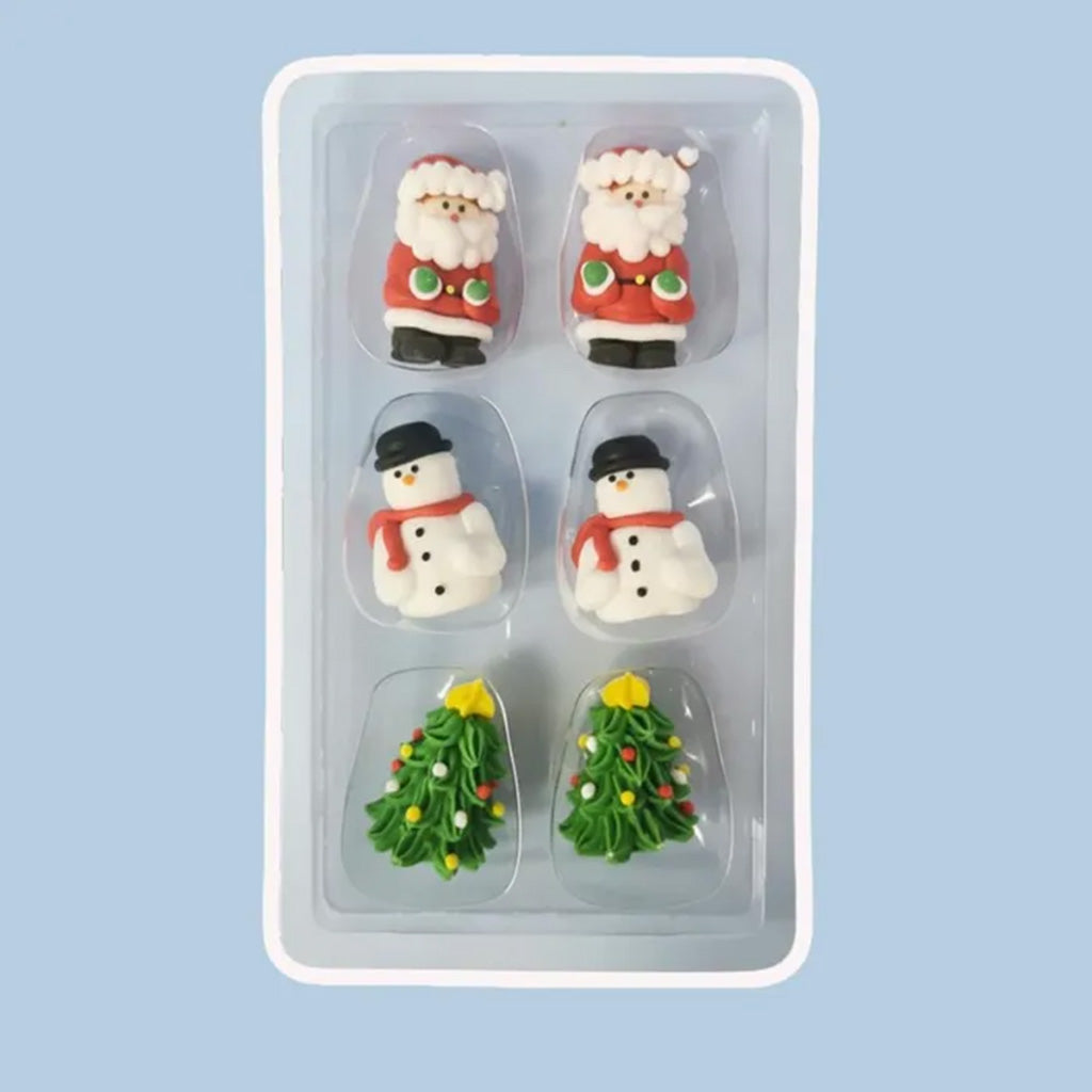 Christmas 3D Sugar Decorations | 6 Piece Pack