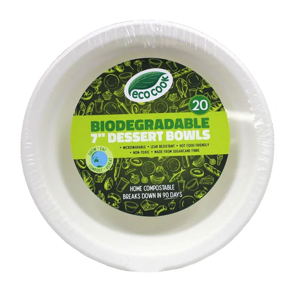 EcoCook Biodegradable Dessert Bowls 7" | 20/Pack
