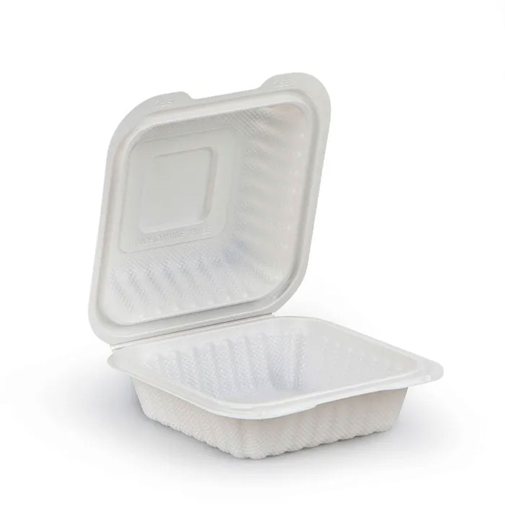 EP61 Plastic Burger Clamshell 6x6x2.8" | 50/Pack