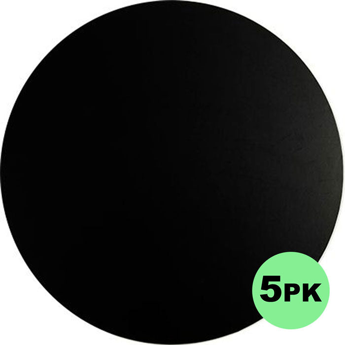 Cake Board Round Black 14 Inch | 6mm Thick Masonite | 5/Pack