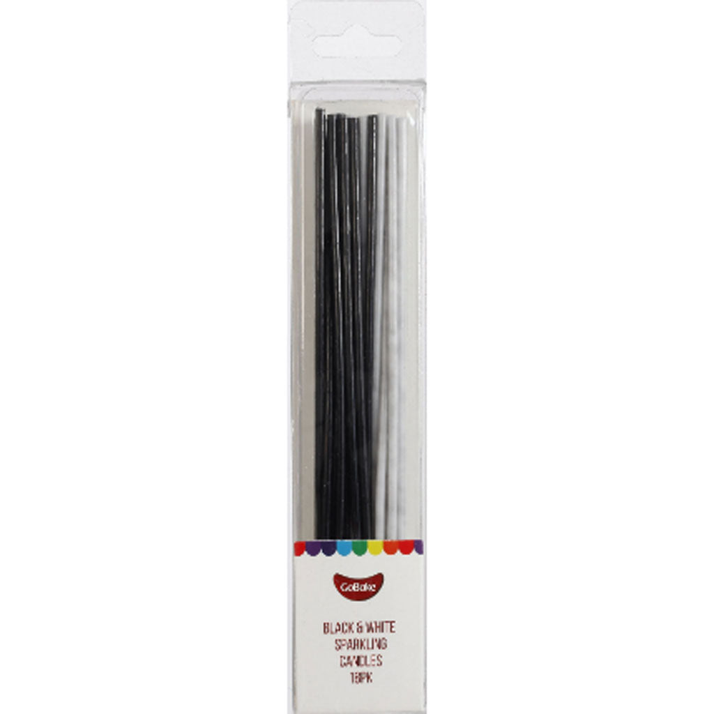 GoBake Sparkling Candles Black & White 18/Pack
