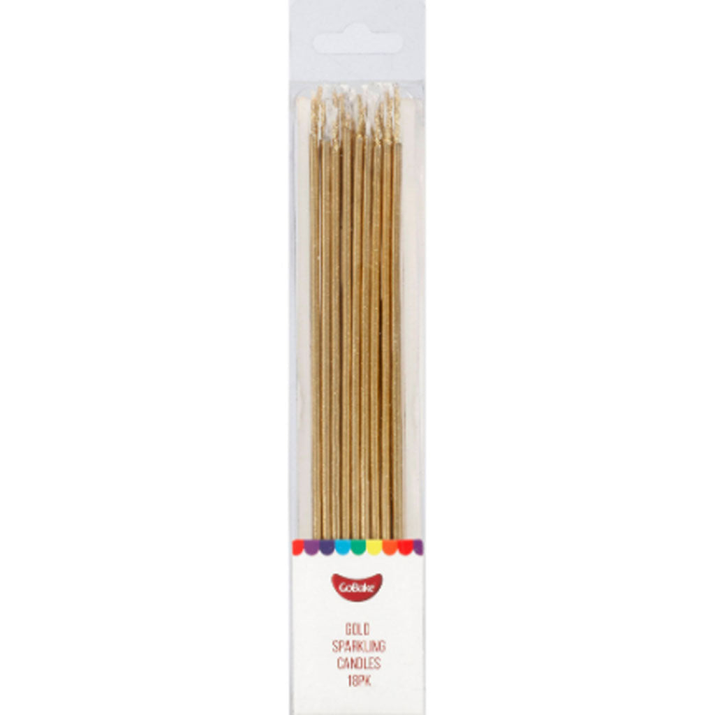 GoBake Sparkling Candles Gold 18/Pack