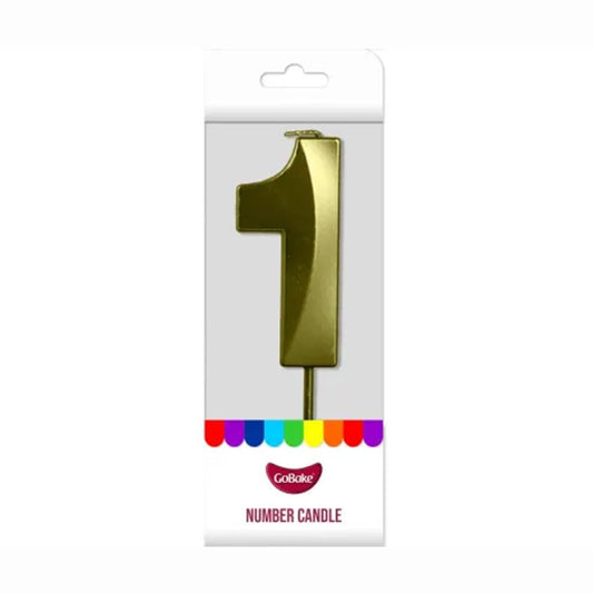GoBake Metallic Number #1 Candle | Each