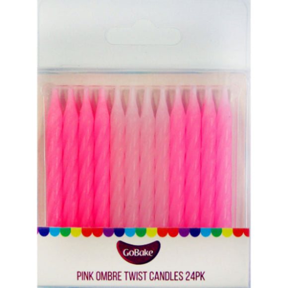 GoBake Twist Candles Pink Ombre 24/Pack