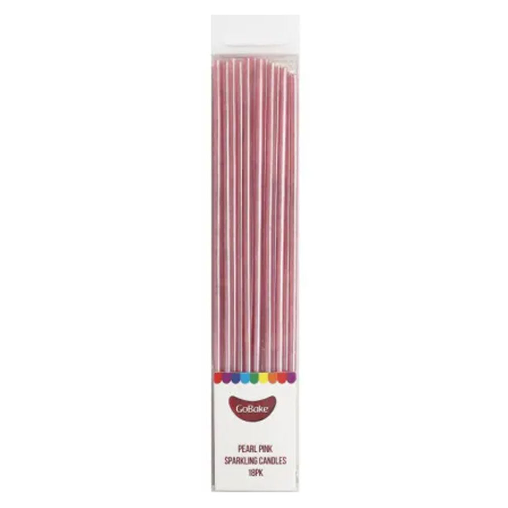 GoBake Sparkling Candles Pearl Pink | 18/Pack