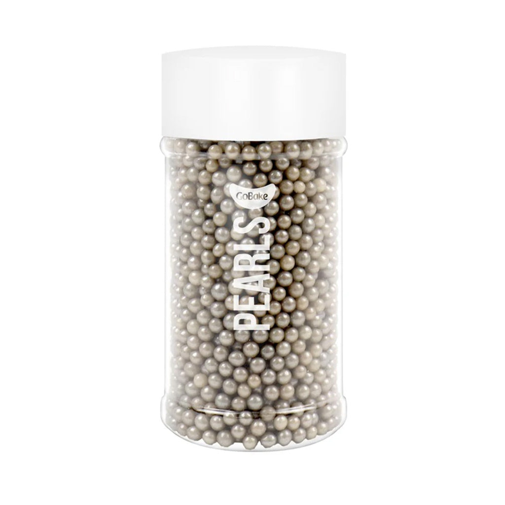 GoBake Sugar Pearls 4mm Pearl Silver 80g