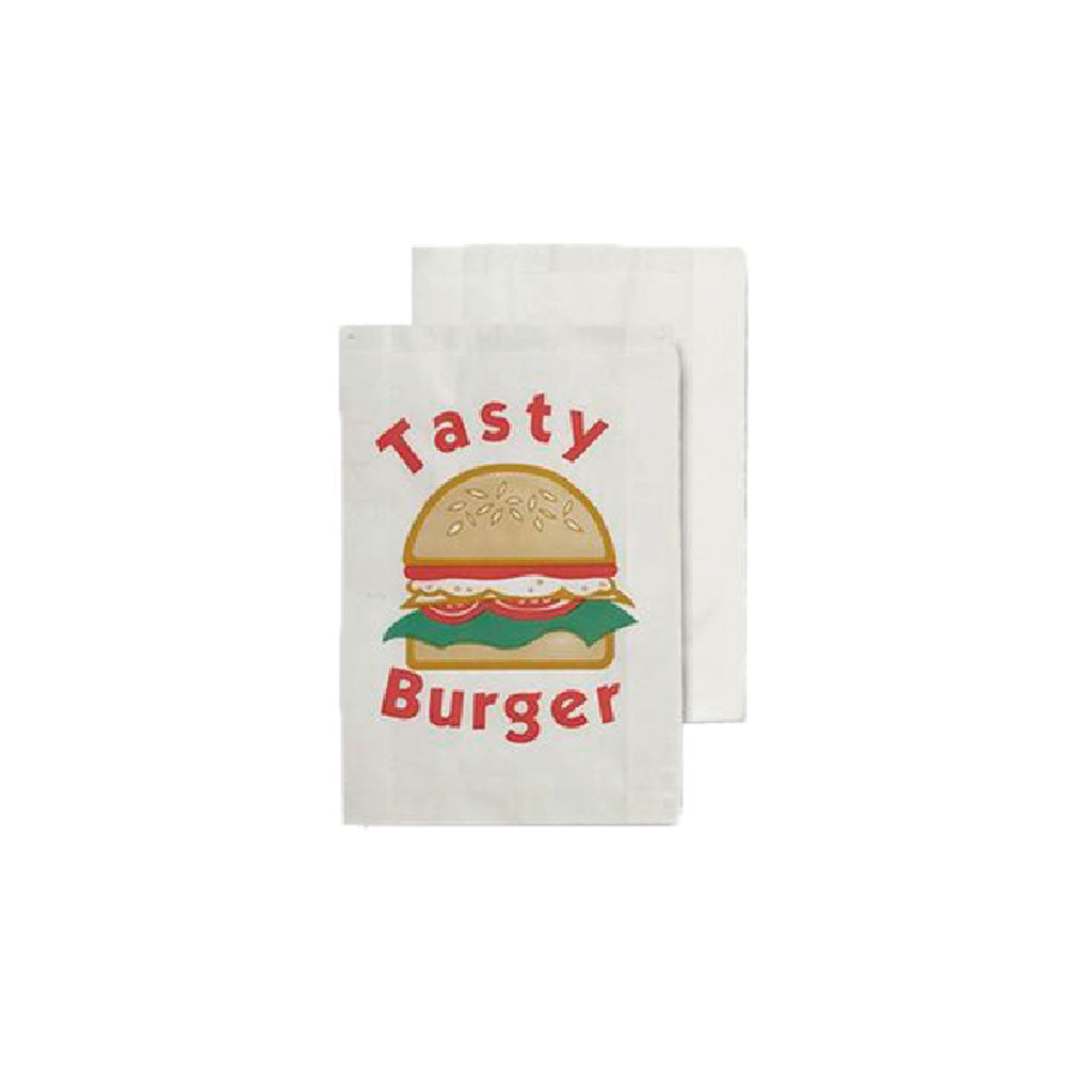 Greaseproof White Printed Burger Bag | 1000/Pack
