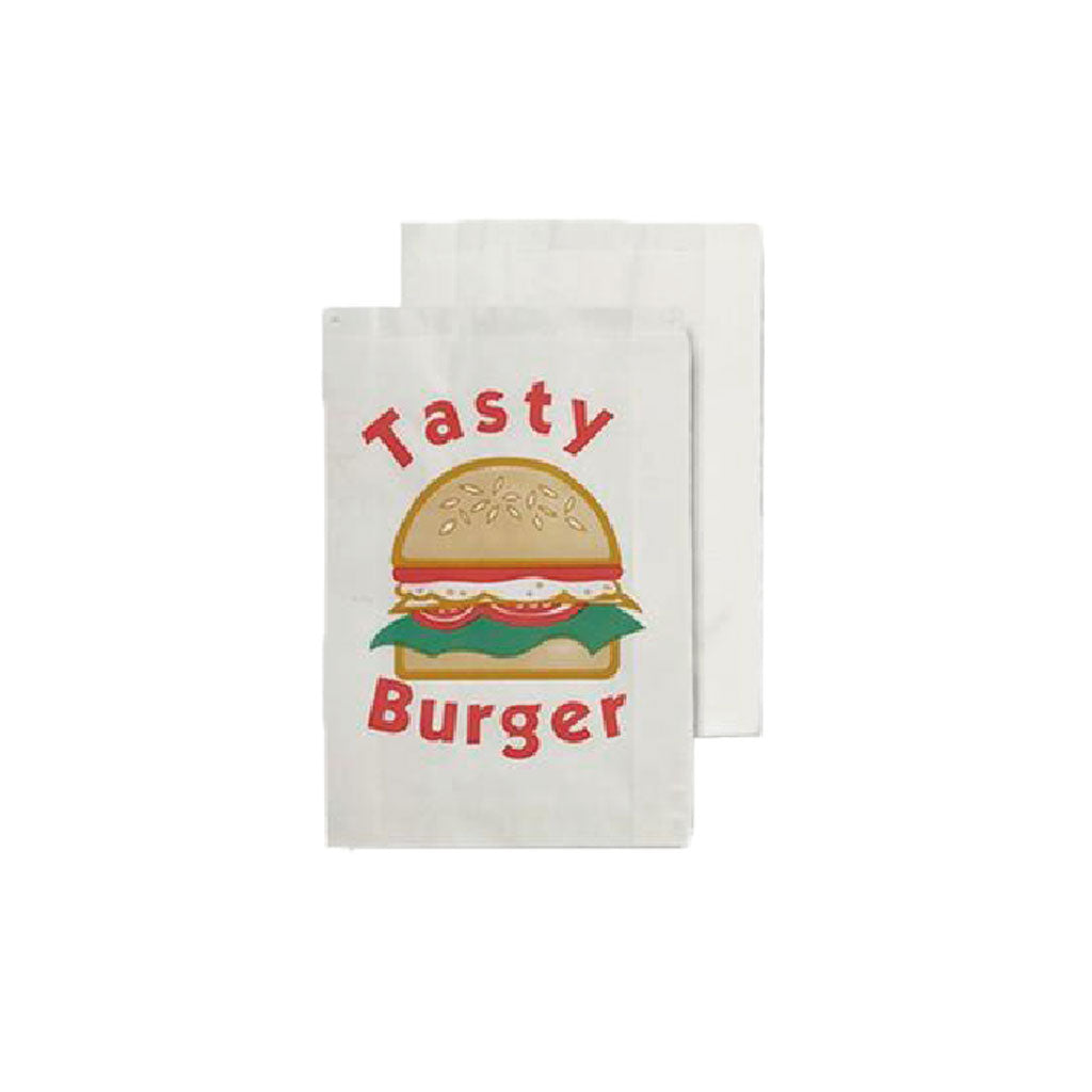 Greaseproof White Printed Burger Bag | 500/Pack