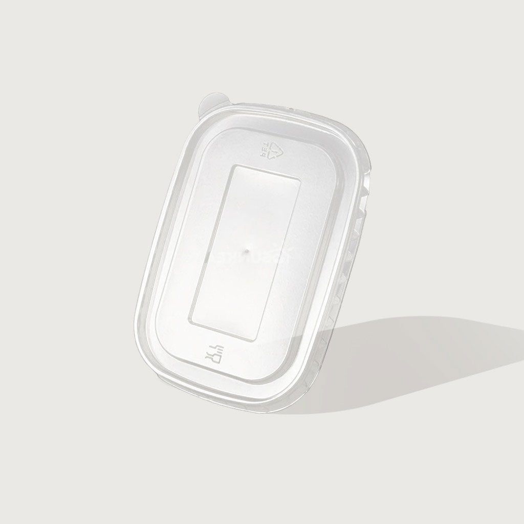 IKON PET Rectangle Lid for IKON Kraft Rectangle 750-1000ml Container | 50/Pack