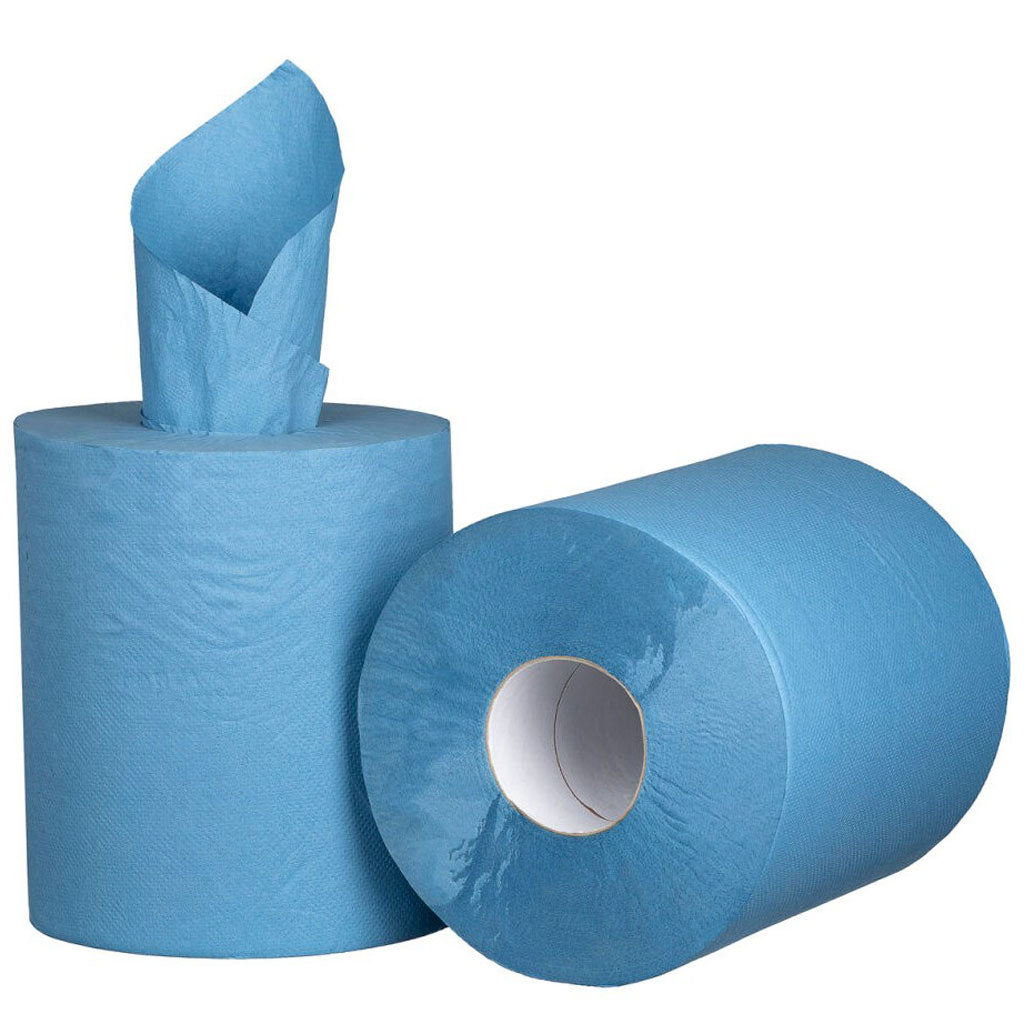 M Centre Feed Paper Towel 1ply Blue | 6 Rolls/Bundle