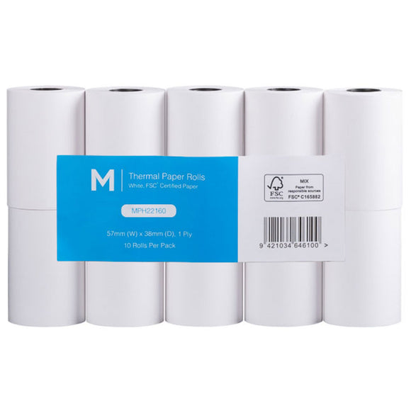 Matthews Thermal Paper Roll 1 Ply 57x38mm | 10/Pack