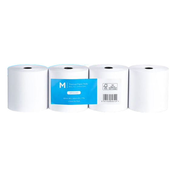 Matthews Thermal Paper Roll 1 Ply 80x80mm | 4/Pack