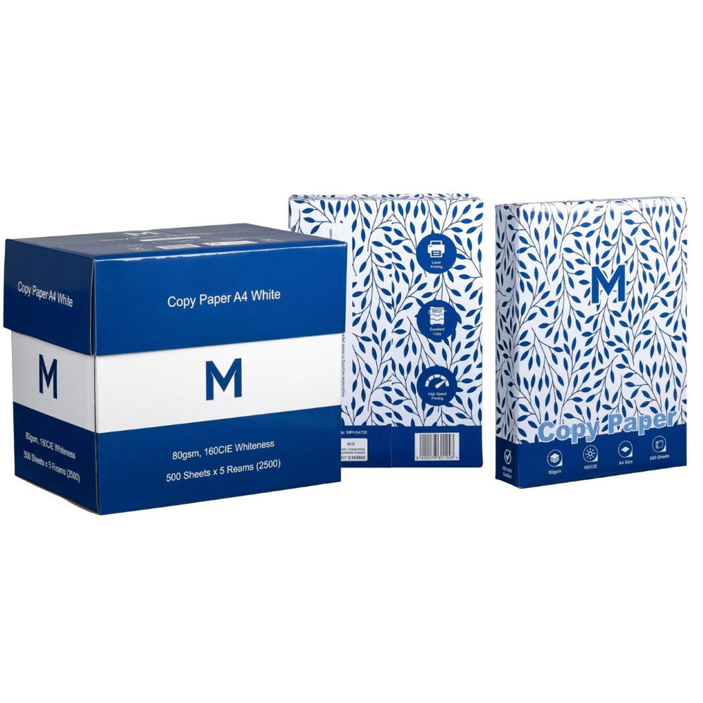M A4 White Copy Paper | 5 Reams/Carton