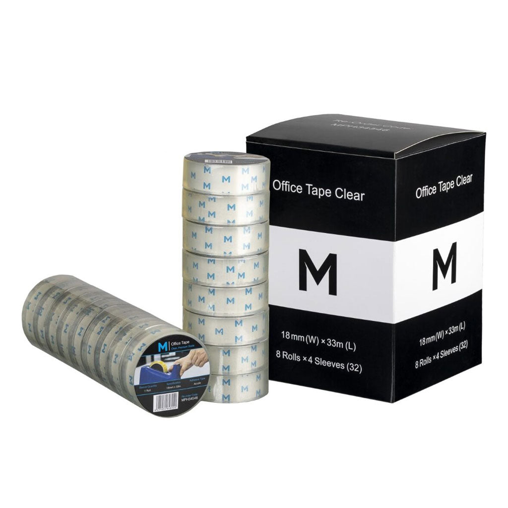 M Acrylic Office Tape 18mm x 33m Clear | 8 Rolls/Pack