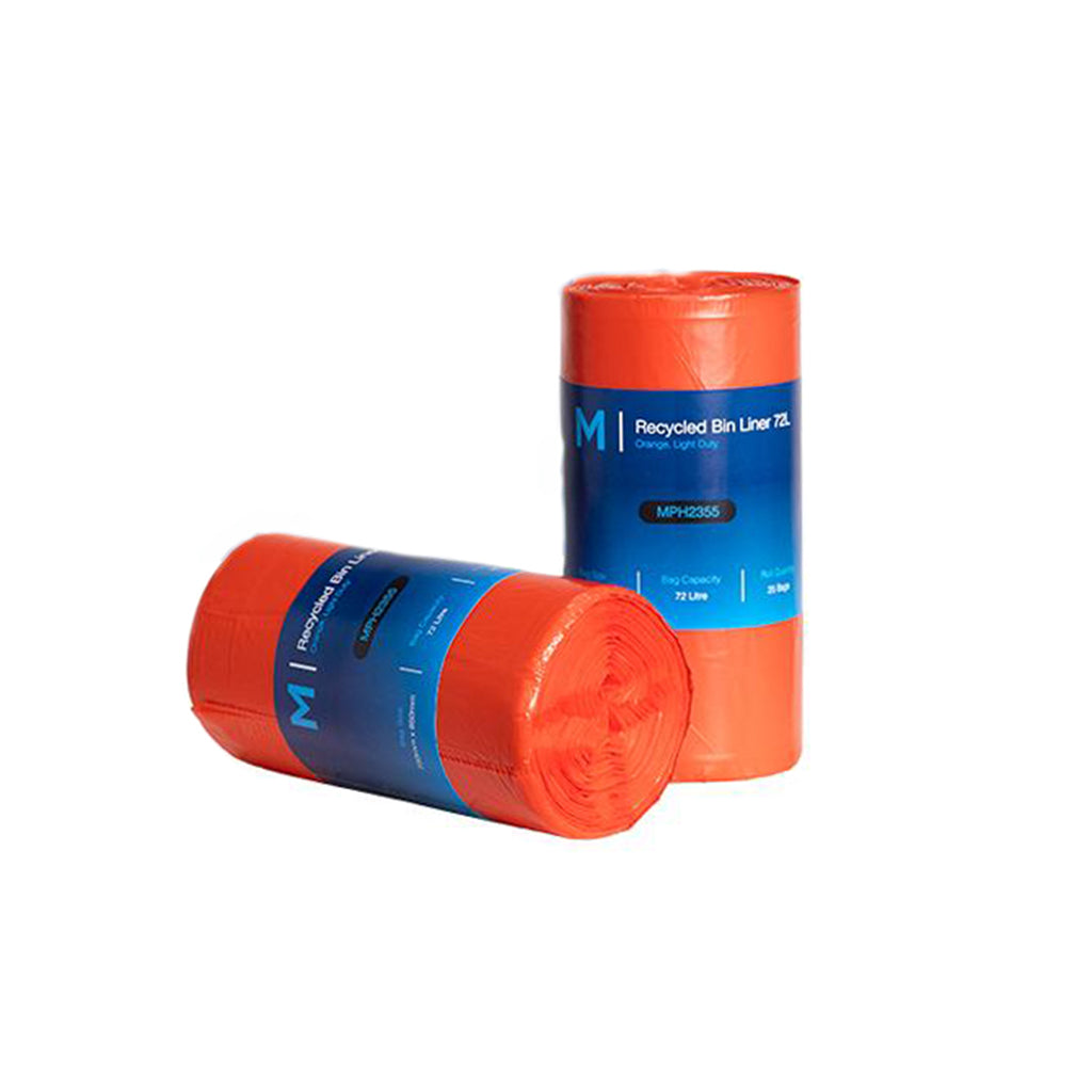 M Recycled Bin Liners Orange - 72 Litre | 25/Pack