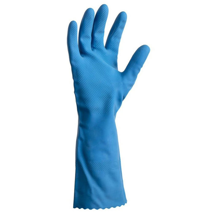M Silverlined Blue Rubber Gloves Large | Pair