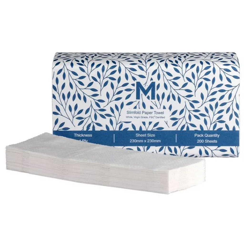 Matthews Slimfold Paper Towel 230mm x 230mm, 1 Ply, (4000/Ctn)