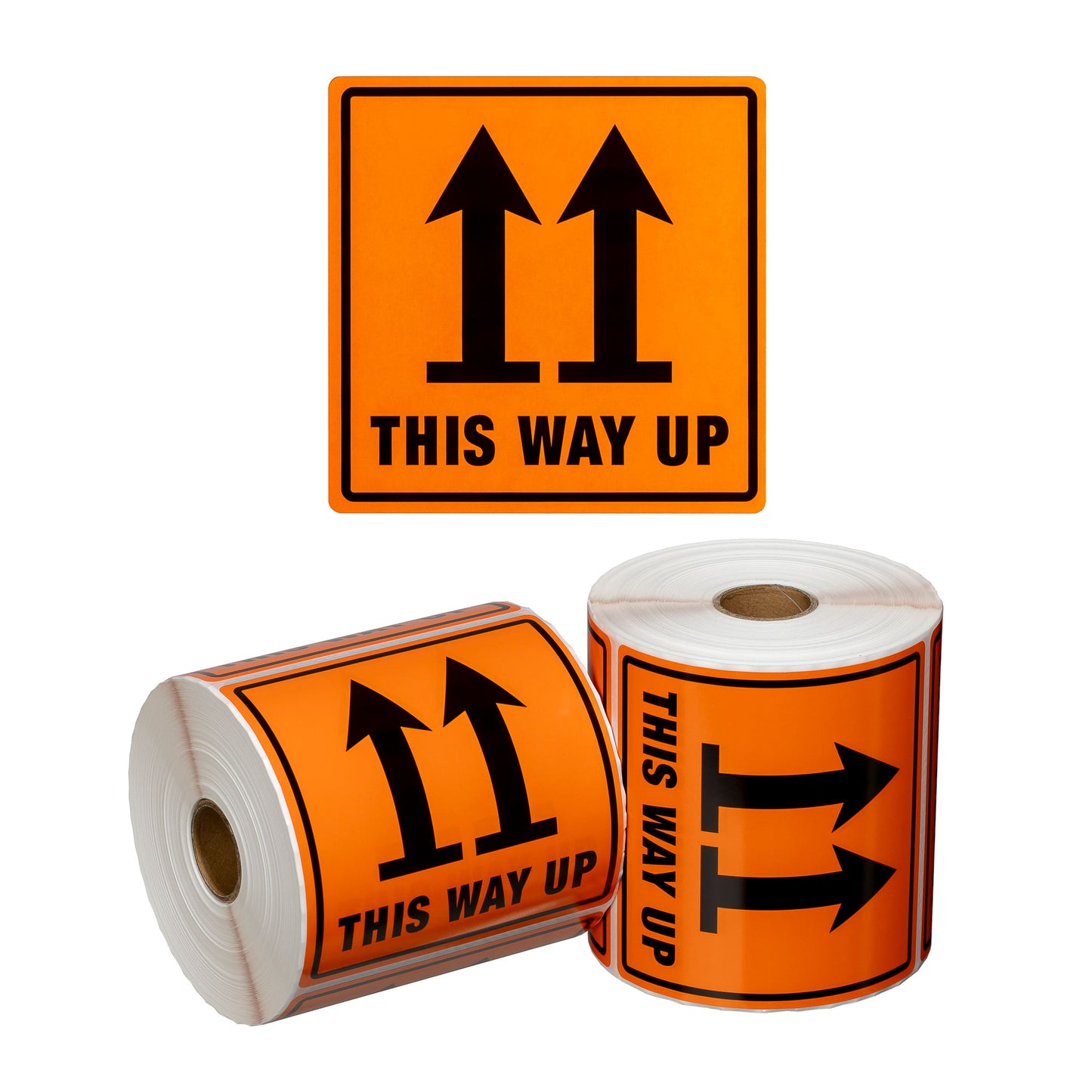 This Way Up Handling Labels Orange/Black | 500/Roll