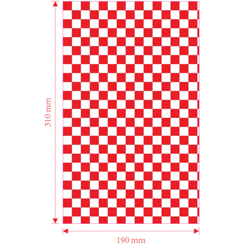 Qiwi Greaseproof Printed Paper Sheets - 190x310mm | 1000/Pack