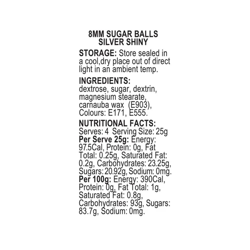 Sprink'd Sugar Balls Shiny Silver 8mm | 60g