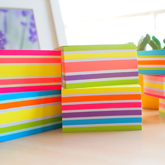 Stick'n Note Cube 76x76mm 400 Sheets - Magenta & Assorted Neon