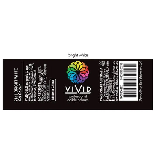 Vivid Gel Food Colour Bright White 21g | BB 10/26