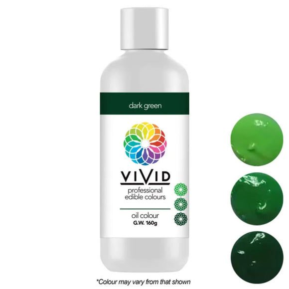 Vivid Oil Based Food Colour Dark Green 160g | BB 09/24