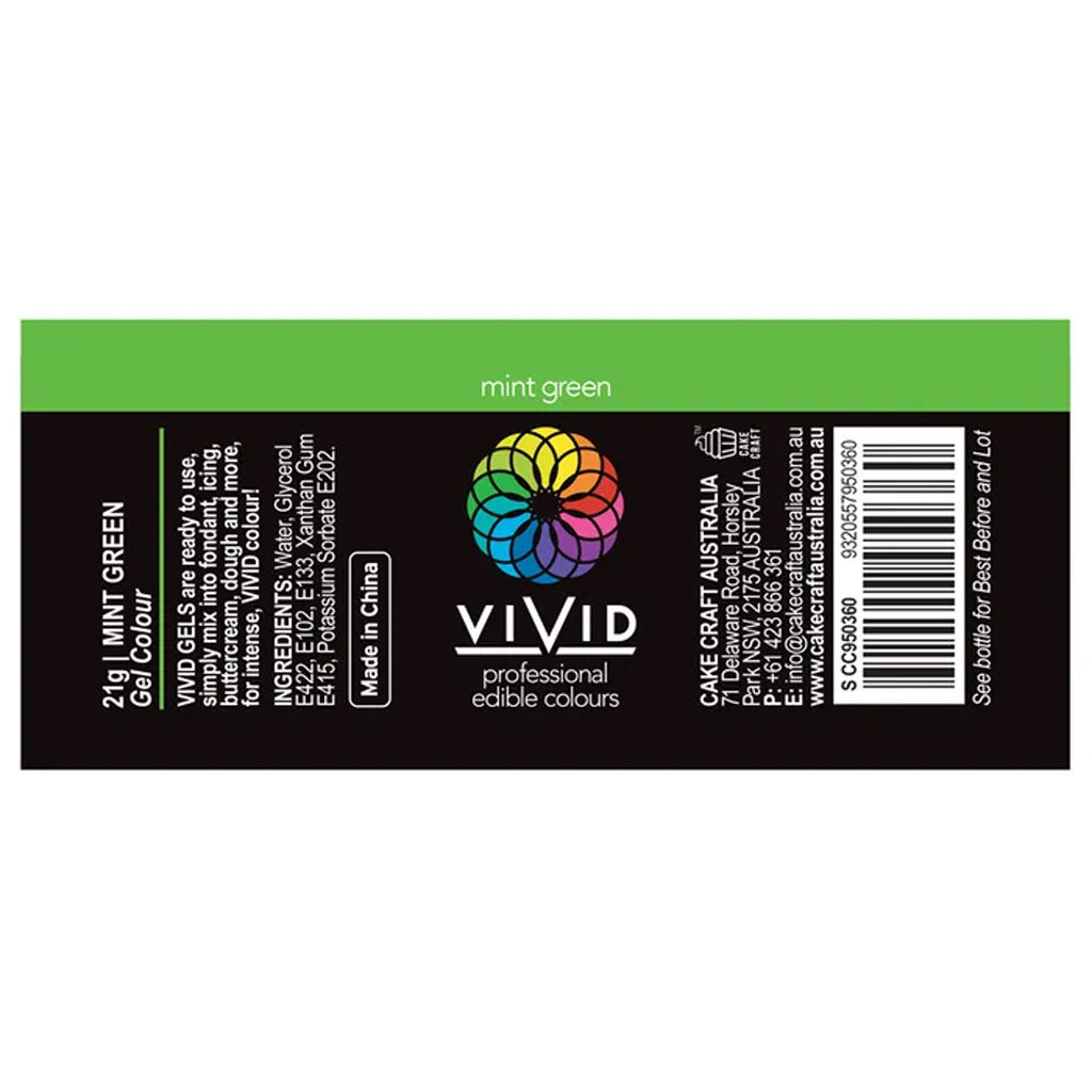 Vivid Gel Food Colour Mint Green 21g