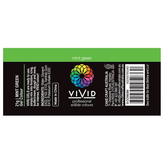 Vivid Gel Food Colour Mint Green 21g