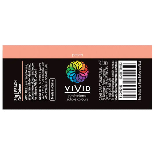 Vivid Gel Food Colour Peach 21g | BB 01/26