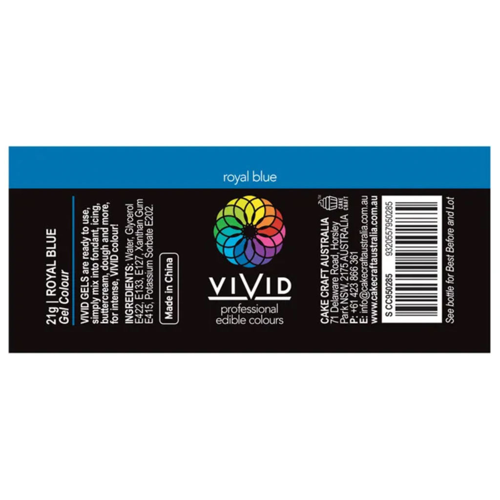Vivid Gel Food Colour Royal Blue 21g | BB 10/26