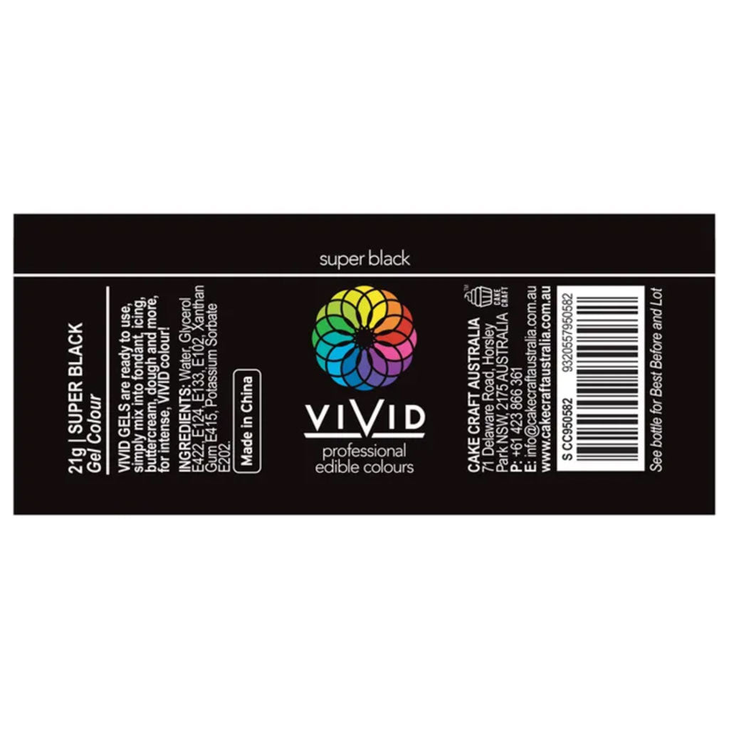 Vivid Gel Food Colour Super Black 21g | BB 09/26