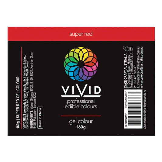Vivid Gel Food Colour Super Red 160g | BB 01/28