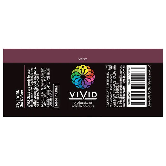 Vivid Gel Food Colour Wine 21g