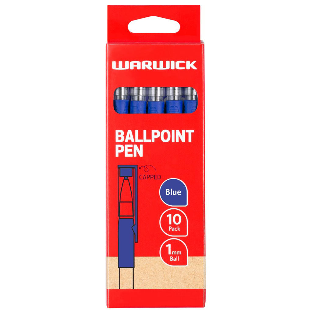 Warwick Ballpoint Pens Capped Blue | 10/Pack