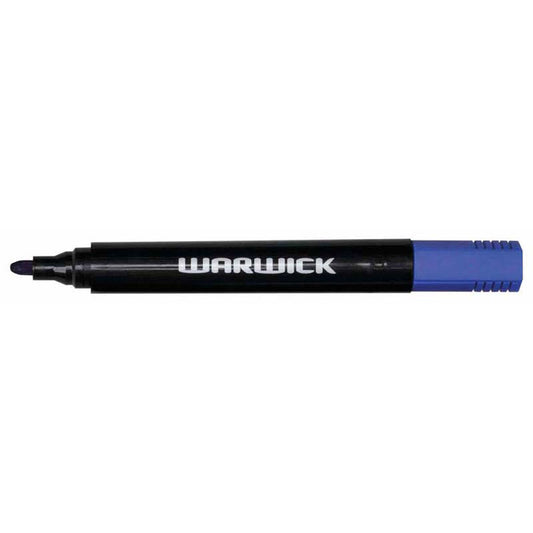 Warwick Permanent Markers Blue Bullet Tip | 12/Pack