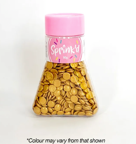 Sprink'd Gold Shiny Sequin Sprinkles 7mm 90g