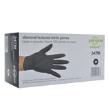 Pomona Nitrile Black Diamond Textured Powder Free Gloves Extra Large 100/Pack
