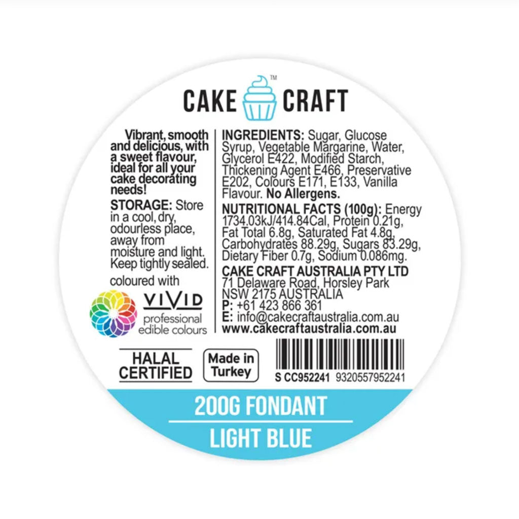 Cake Craft Fondant Light Blue 200g | BB 06/27