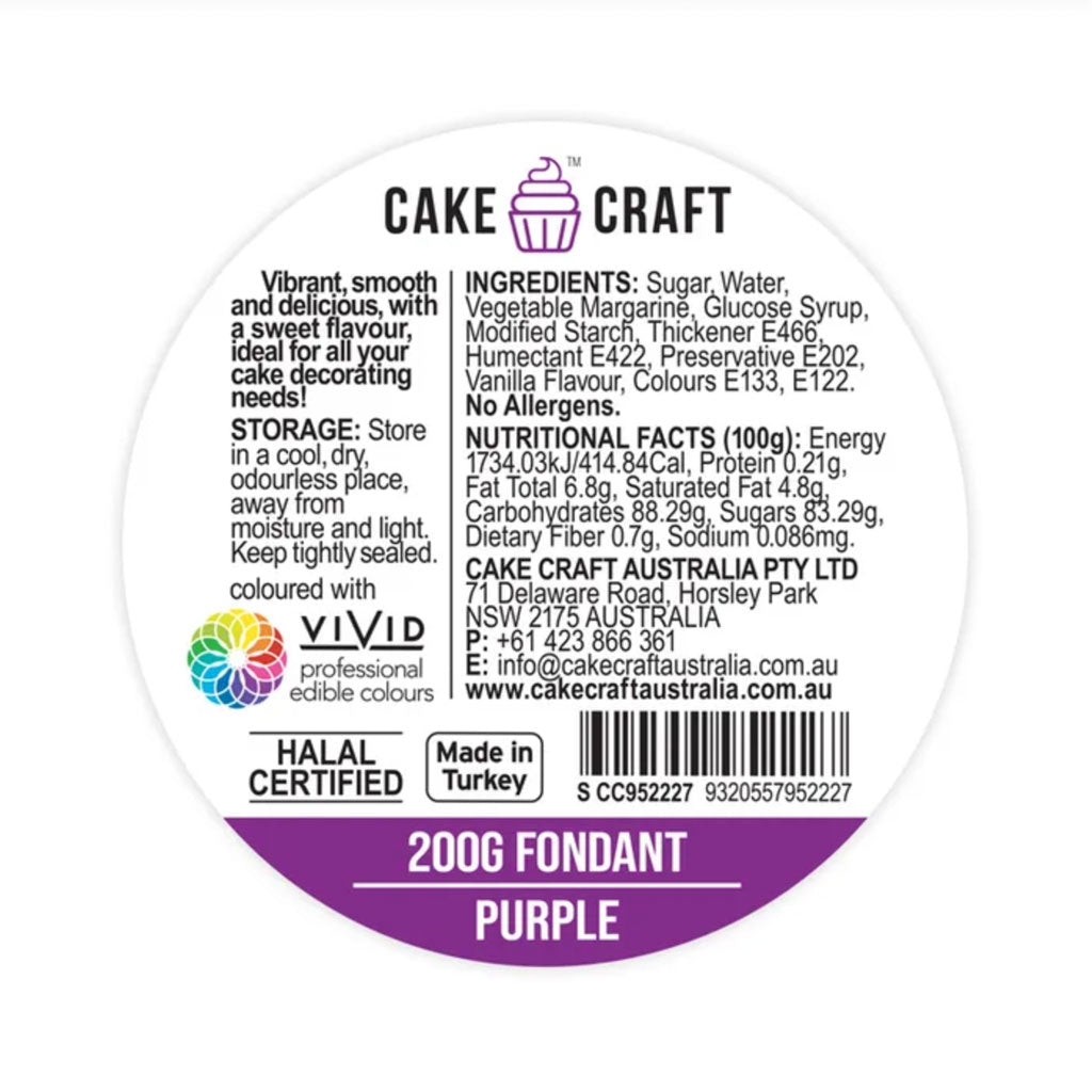 Cake Craft Fondant Purple 200g | BB 10/26