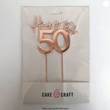 Cake Craft Happy 50th Metal Cake Topper in packaging