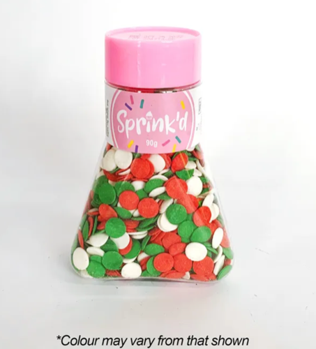 Sprink'd Christmas Sequins (Red, White, Green) 90g