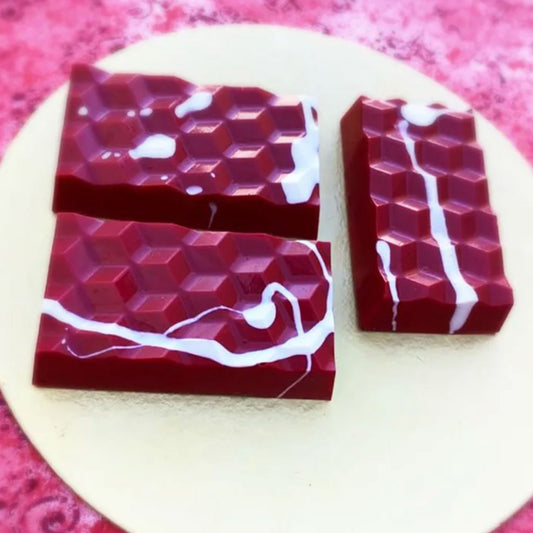 pink burgundy mini textured slabs made using bwb mini textured slab mould