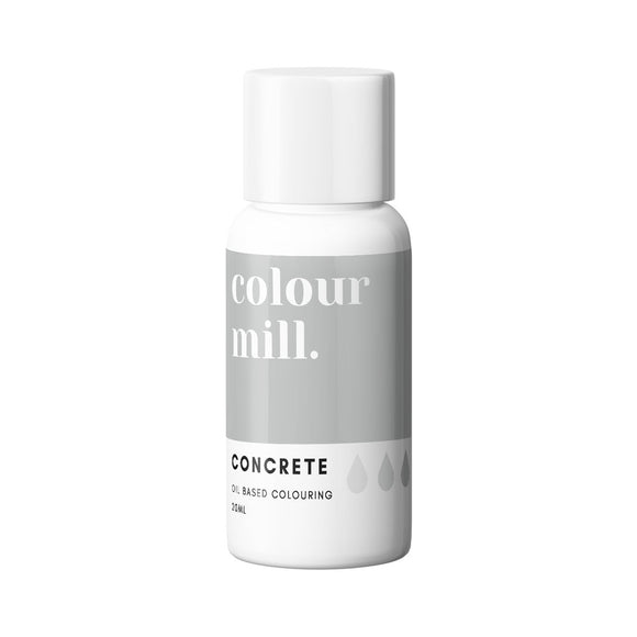 colour mill concrete grey oil based food colour in easy to use 20ml bottle