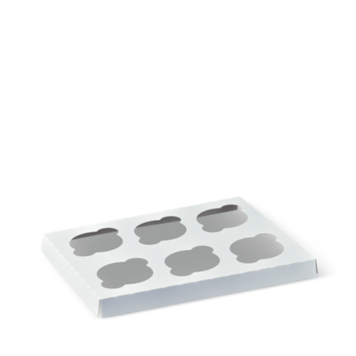 Detpak 6 Hole Cupcake Insert for Large Window 6 Hole Cupcake Box Each